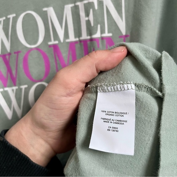 3/25$💥 Reitmans t shirt tee green Women XL short sleeve feminist graphic - Picture 3 of 4